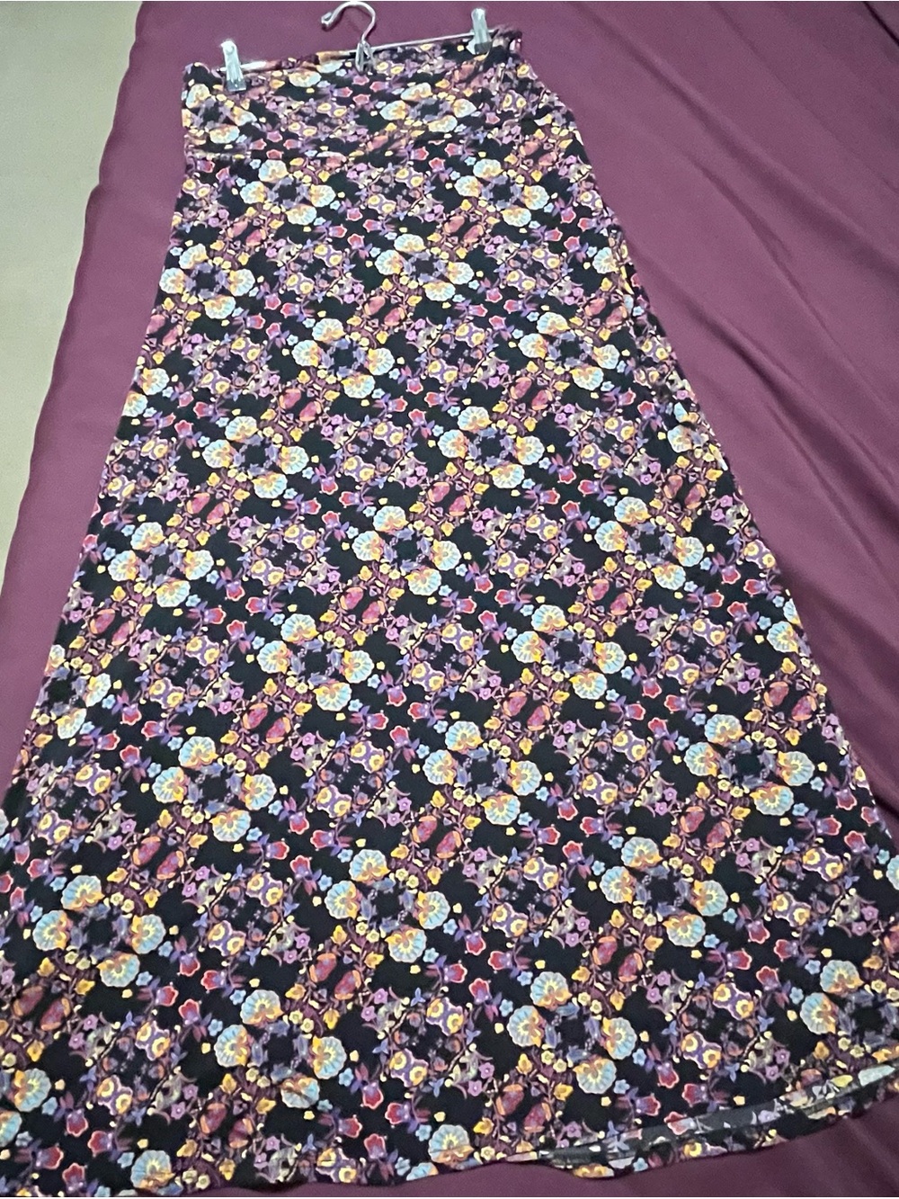 Lularoe  Maxi Skirt in Black with Multicolor Floral Print